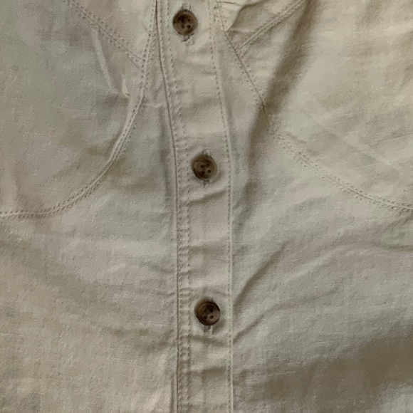 Aerie Women Babydoll Casual Linen Mini Dress in Ivory Size Large - Picture 8 of 11